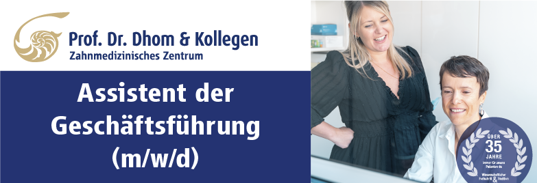Stellenanzeige Dhom Kollegen Zahnarzt